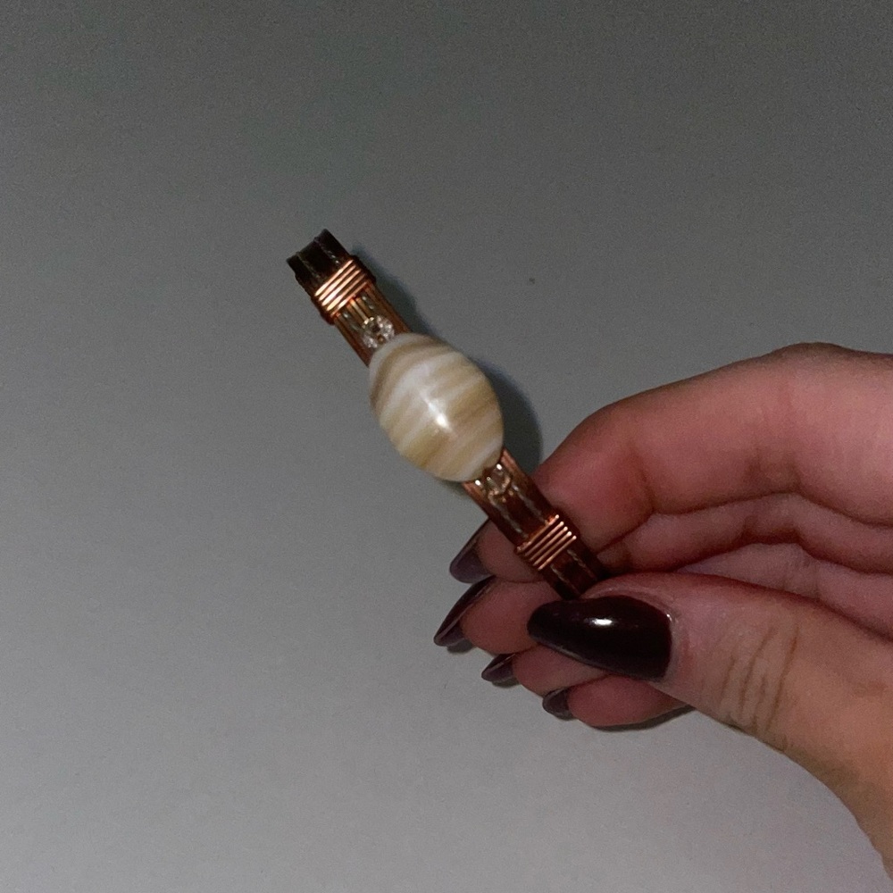Handmade rose gold bracelet with stone